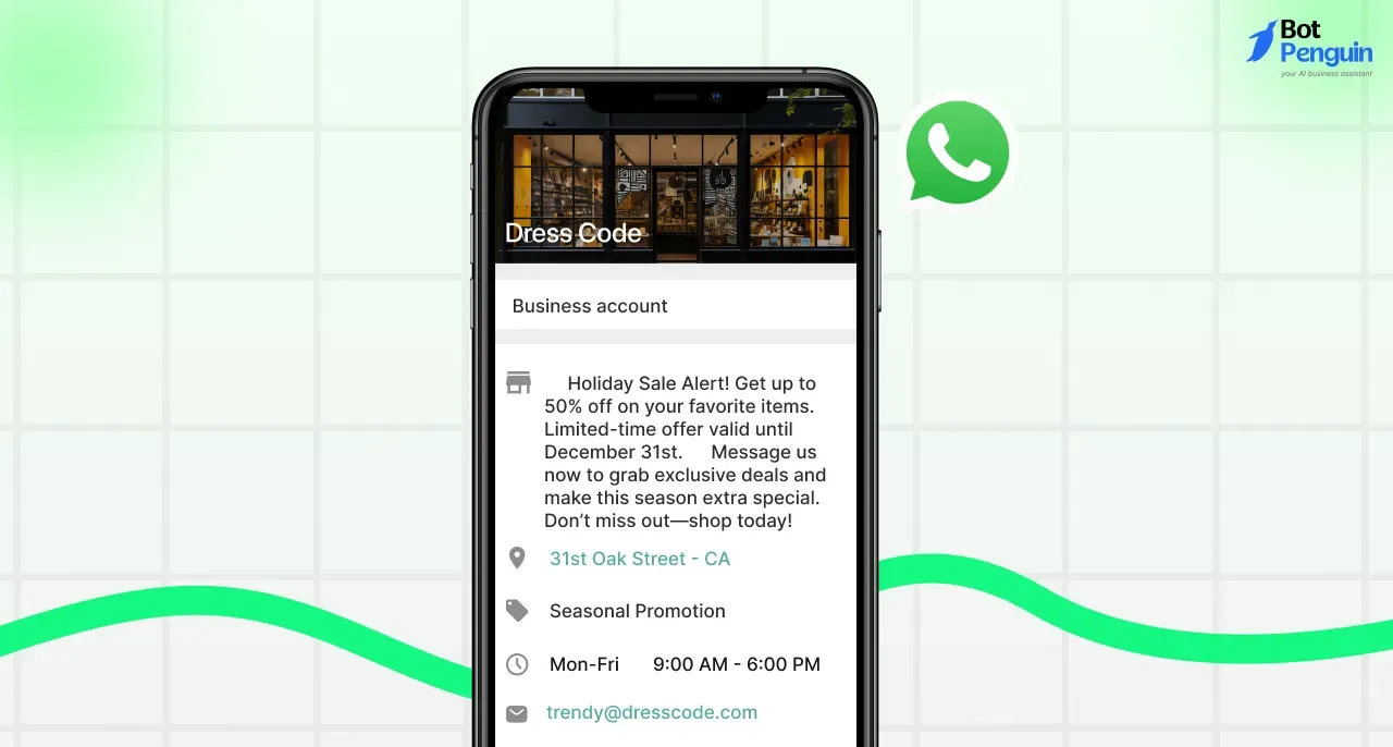 whatsapp description for seasonal promotion